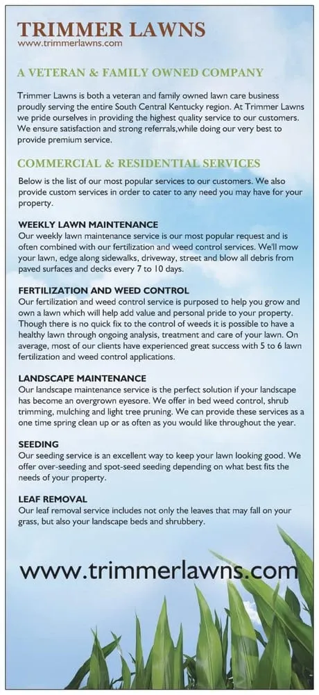 Reliable landscaping services in Bowling Green, KY - Trimmer Lawns