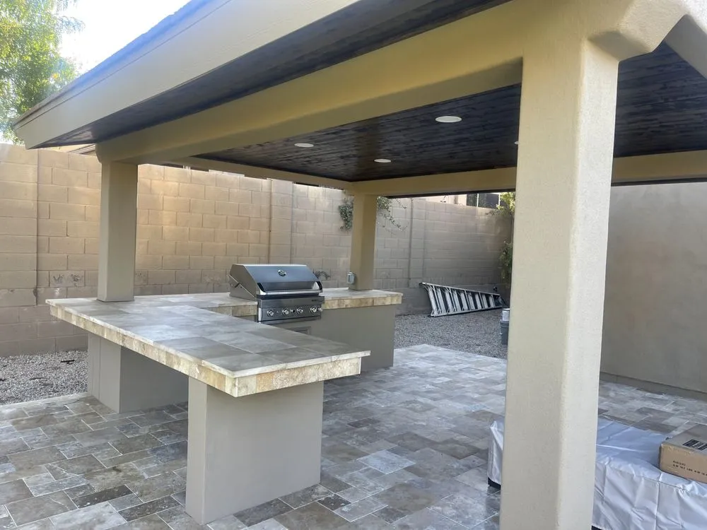 Professional lawn mowing service with custom design in Mesa, AZ by Trinity Landscaping