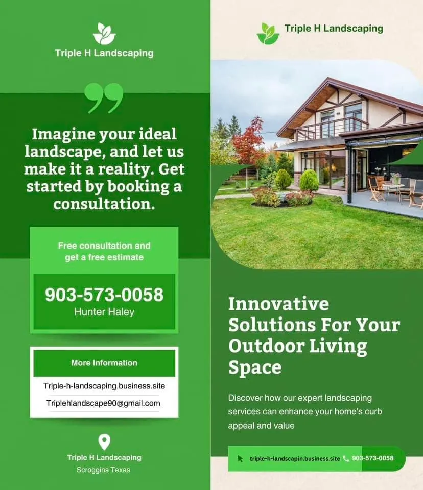 Custom lawn mowing service in Scroggins, TX by Triple H Landscaping