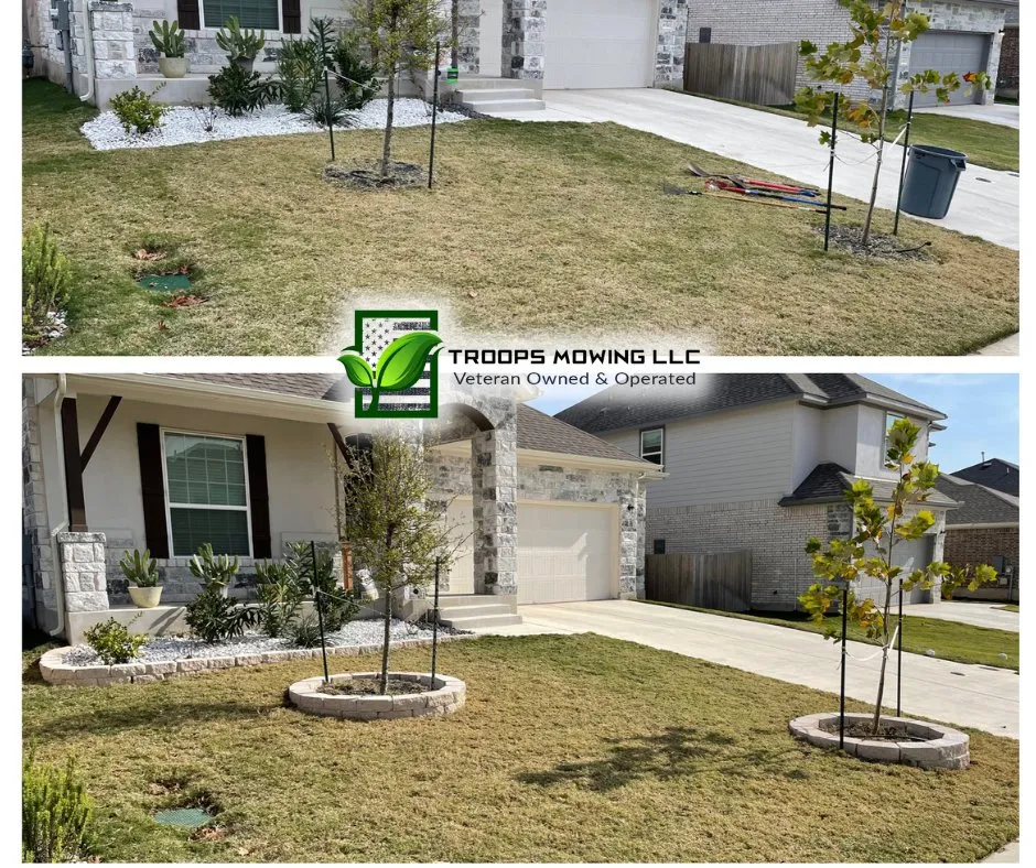 Affordable landscape installation near you in Hutto, TX by Troops Mowing