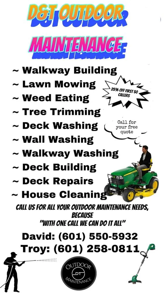 Local lawn mowing service for residential properties across Petal, MS - Troy’s Deck’s Porch’s and Landscaping