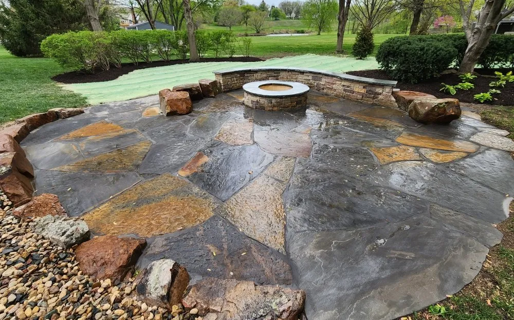Custom landscape installation with custom design in Merriam, KS by Tuff Turf Landscape