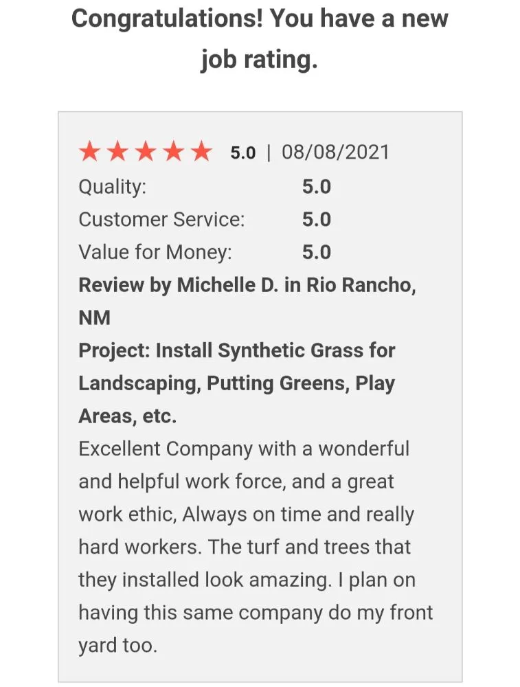 Custom lawn care service in Bernalillo, NM - Turf creations construction