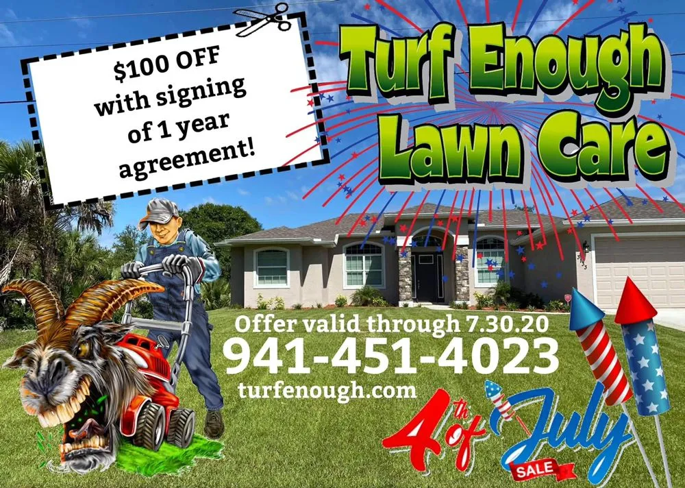 Local outdoor landscaping with custom design in North Port, FL by Turf Enough Lawn Care