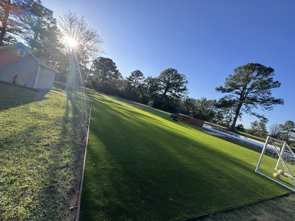 Professional landscape installation in Cypress, TX by Turf Source