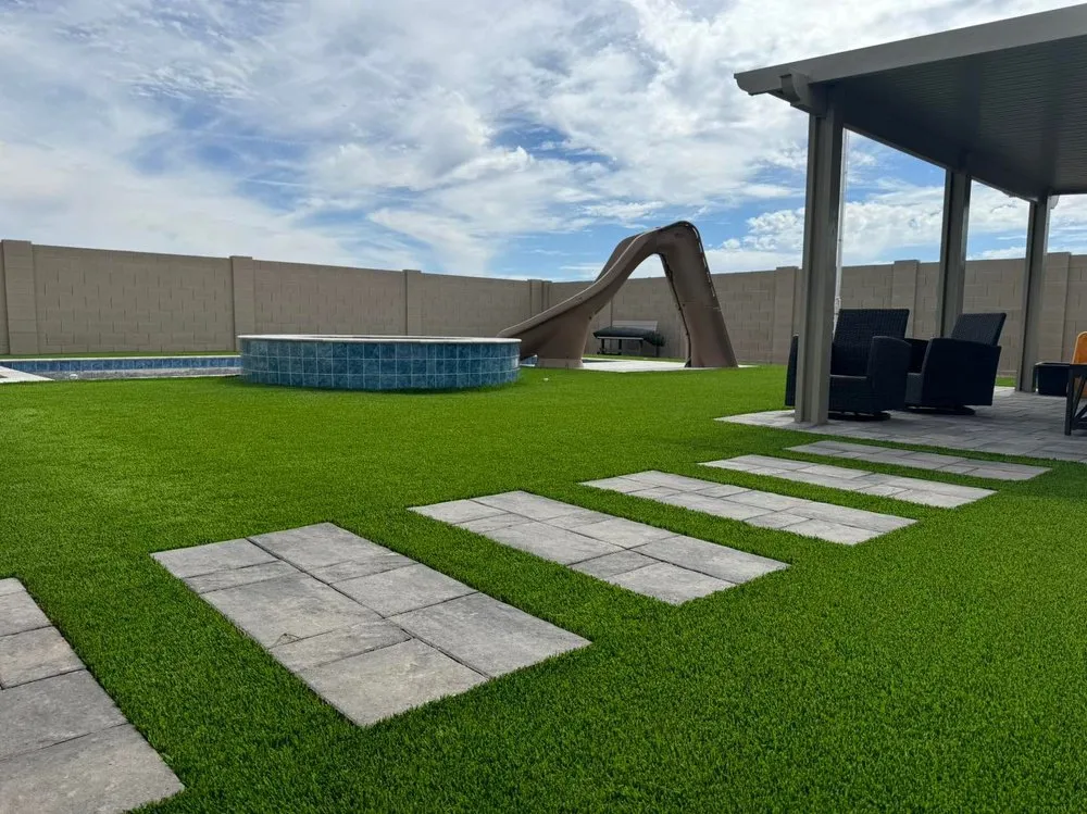 Affordable lawn care service with custom design in Mesa, AZ by Turf Time AZ