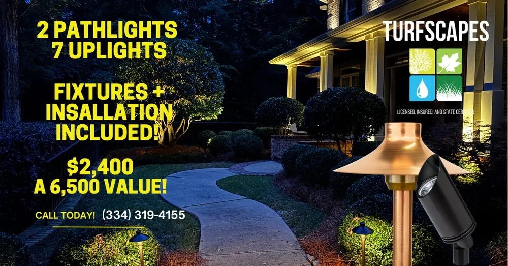 Trusted landscape installation in Auburn, AL - Turfscapes Outdoor Lighting