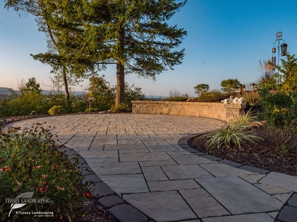 Custom landscape installation with custom design in Hollidaysburg, PA by Tussey Landscaping