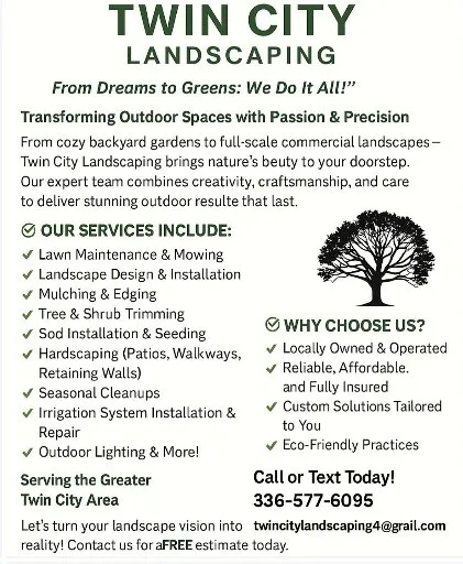 Expert yard maintenance in Winston-Salem, NC by Twin City Landscaping
