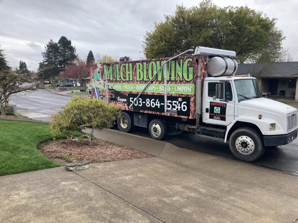 Local garden landscaping for residential properties in Dayton, OR by Two Guys Bark Blowing