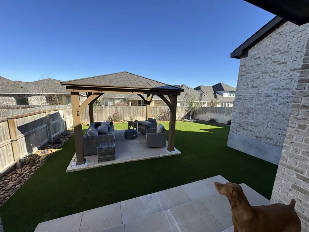 Custom yard maintenance with custom design in San Antonio, TX by Ultimate Turf Solutions