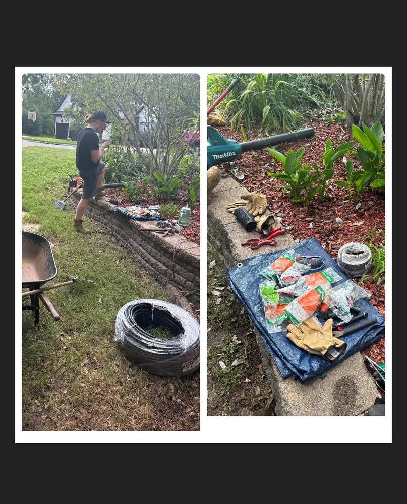 Local landscape installation with custom design in Chapel Hill, NC by Unclutter Your Gutter