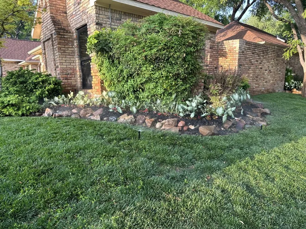 Affordable lawn mowing service for homes in Kaufman, TX by Underground Systems