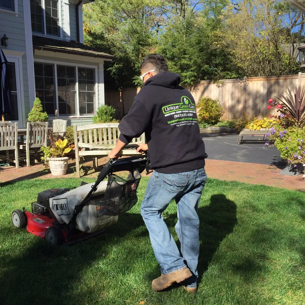 Affordable lawn mowing service in Waukegan, IL - Unique Green Cuts Landscape & Design