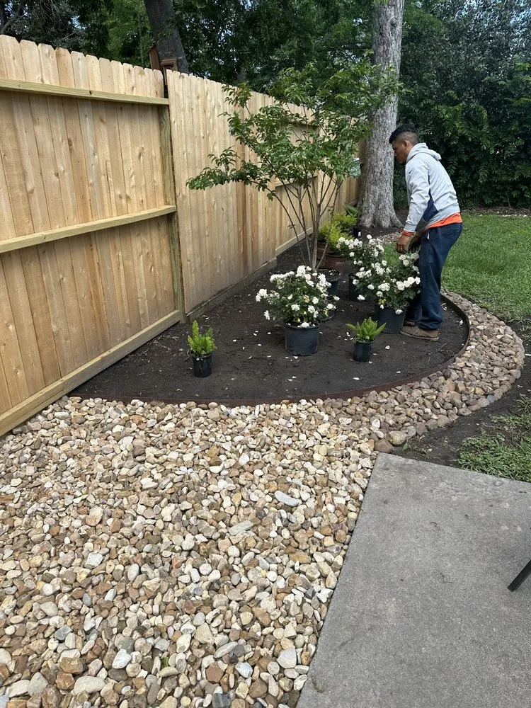 Professional landscape installation for homes in Houston, TX by Unique Quality Lawn Care & Landscaping
