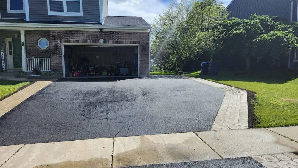 Custom landscape installation in Waukegan, IL - United Asphalt Services