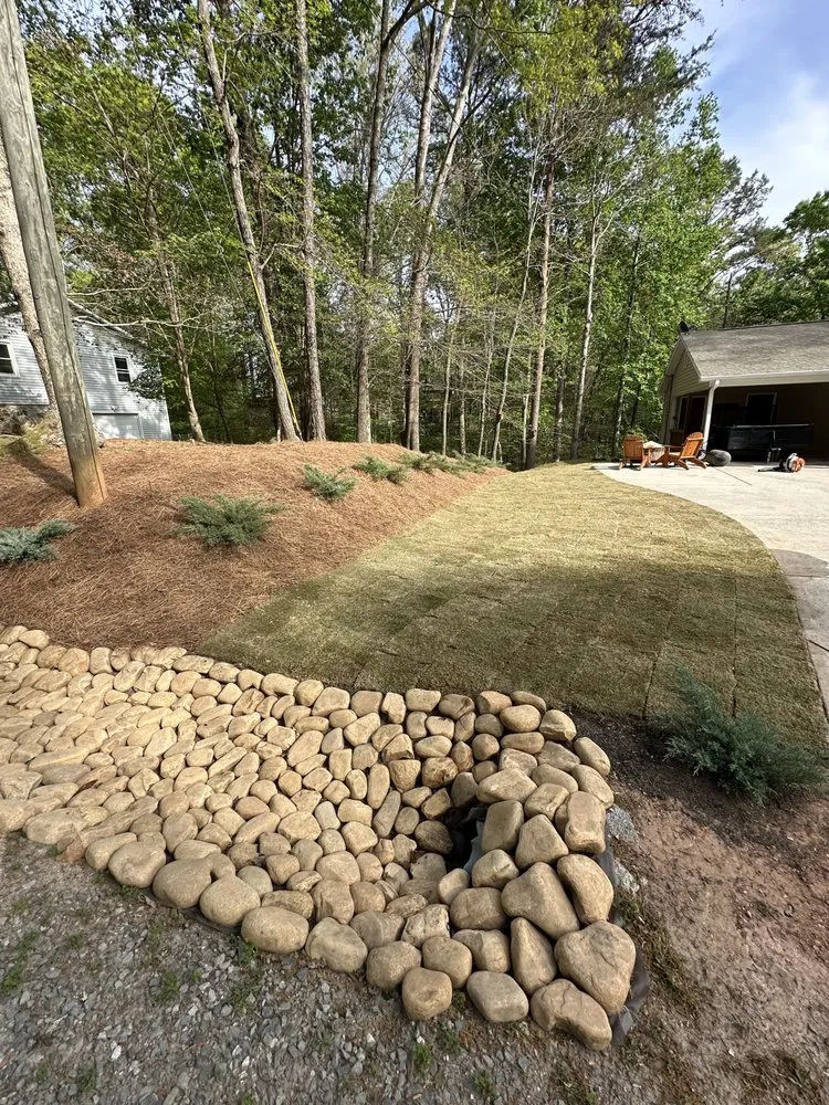 Local landscape installation with custom design in Dalton, GA by Universal Landscape Solutions