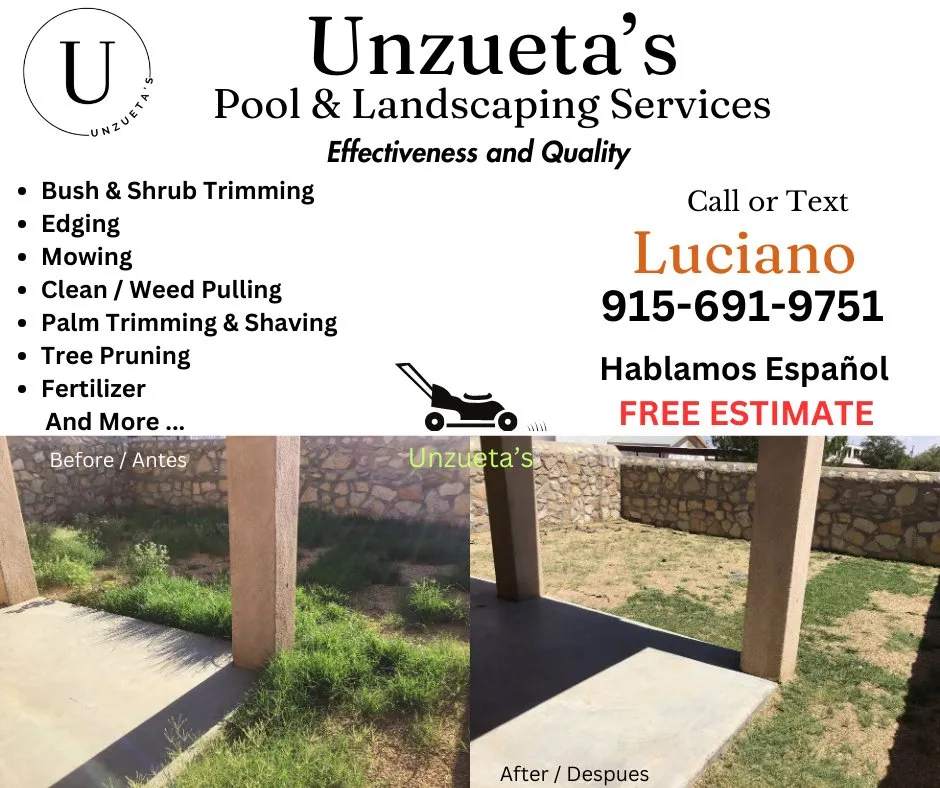 Affordable lawn mowing service in El Paso, TX - Unzueta's Pool & Landscaping Services
