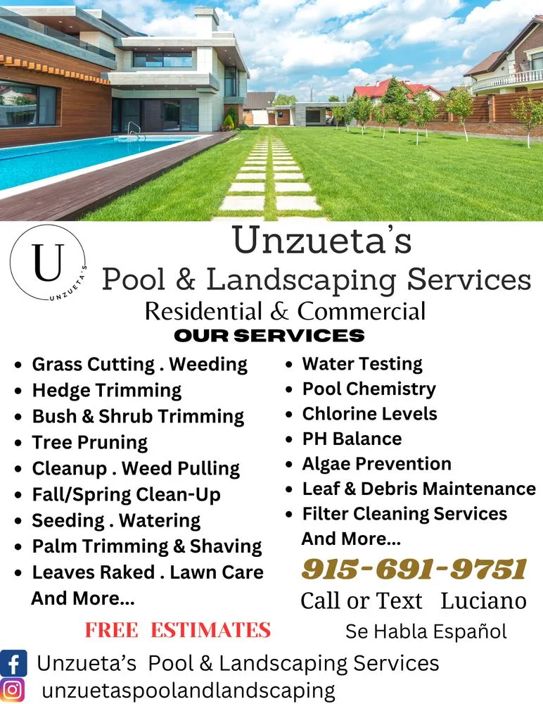 Professional landscaping services experts serving El Paso, TX - Unzueta's Pool & Landscaping Services