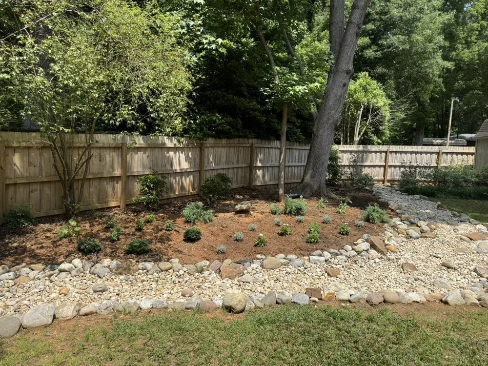 Custom landscape installation in Charlotte, NC by Upcycled Landscape and Design