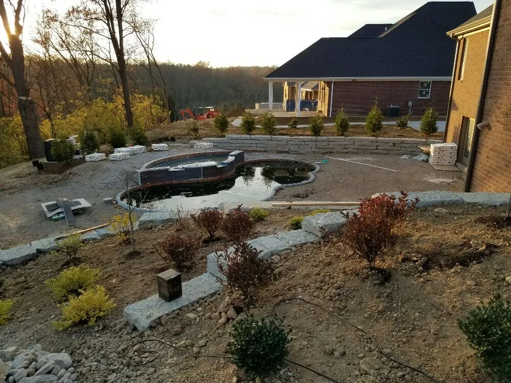 Custom outdoor landscaping in Cincinnati, OH by Upscale Lawncare and Property Maintenance