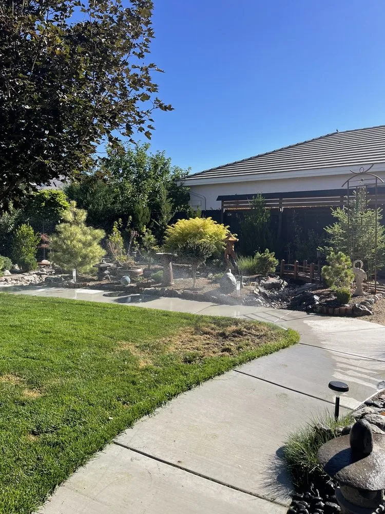 Custom outdoor landscaping in Sun Valley, NV by Upscapes Lawn and Landscape