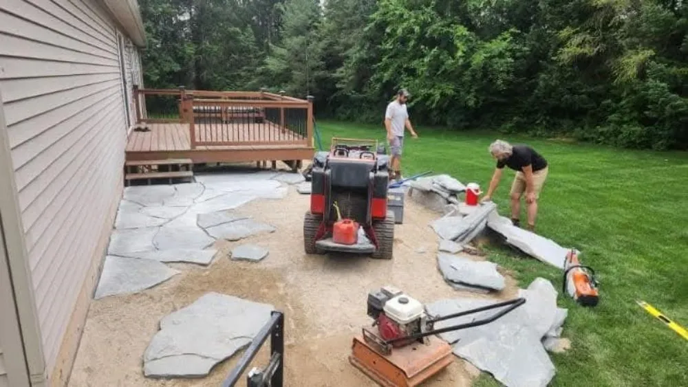Local landscape installation in Belding, MI by Upstream Landscape Maintenance and Design
