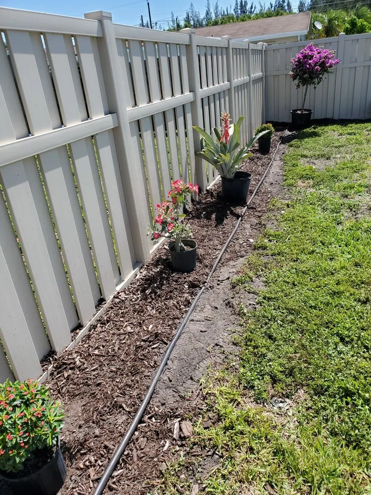 Custom garden landscaping with custom design across Pompano Beach, FL - Valle Landscape