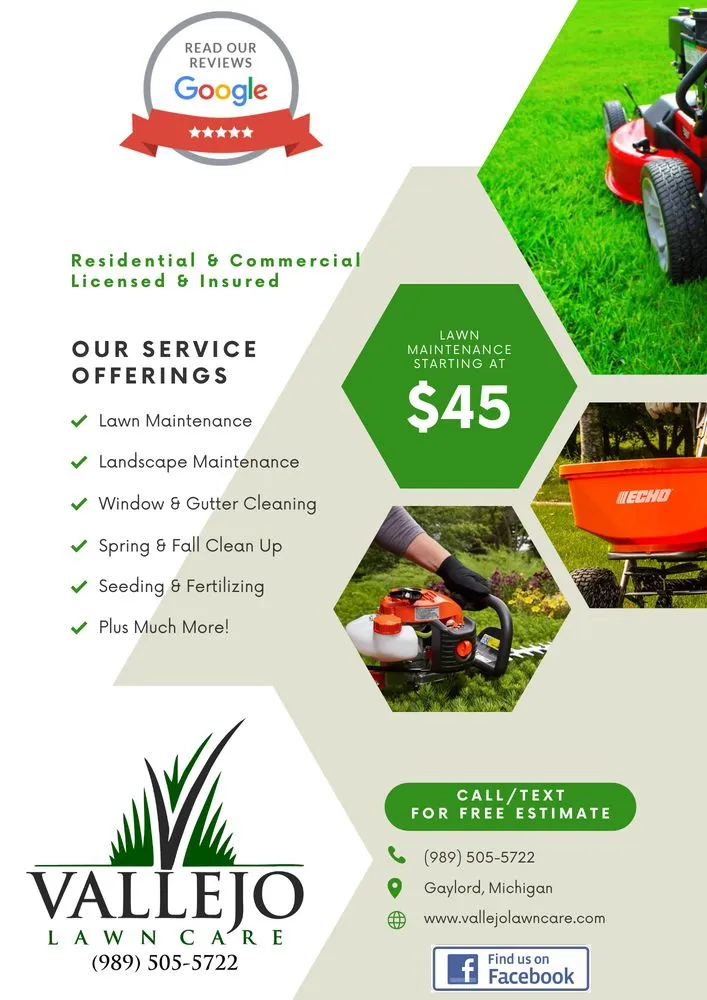 Expert yard maintenance in Gaylord, MI - Vallejo Lawn Care
