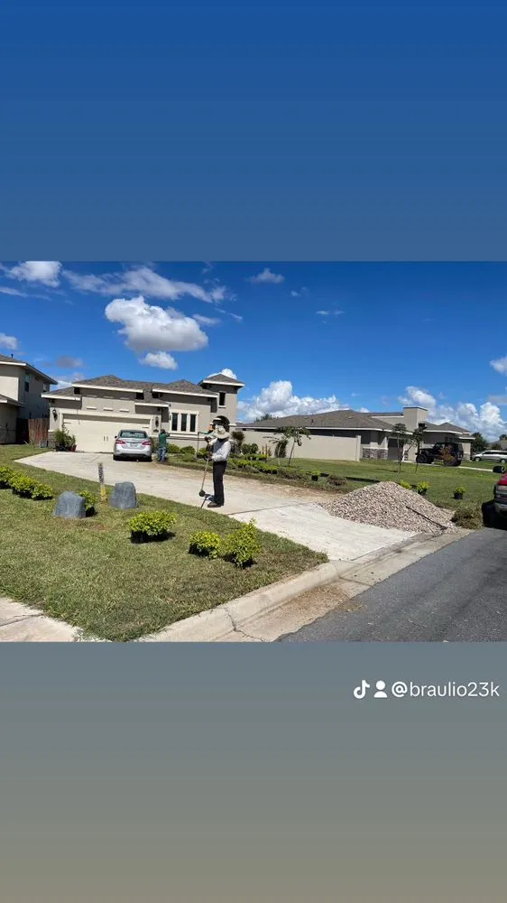 Professional lawn mowing service for homes in Alton, TX by Valley Fence & Landscaping