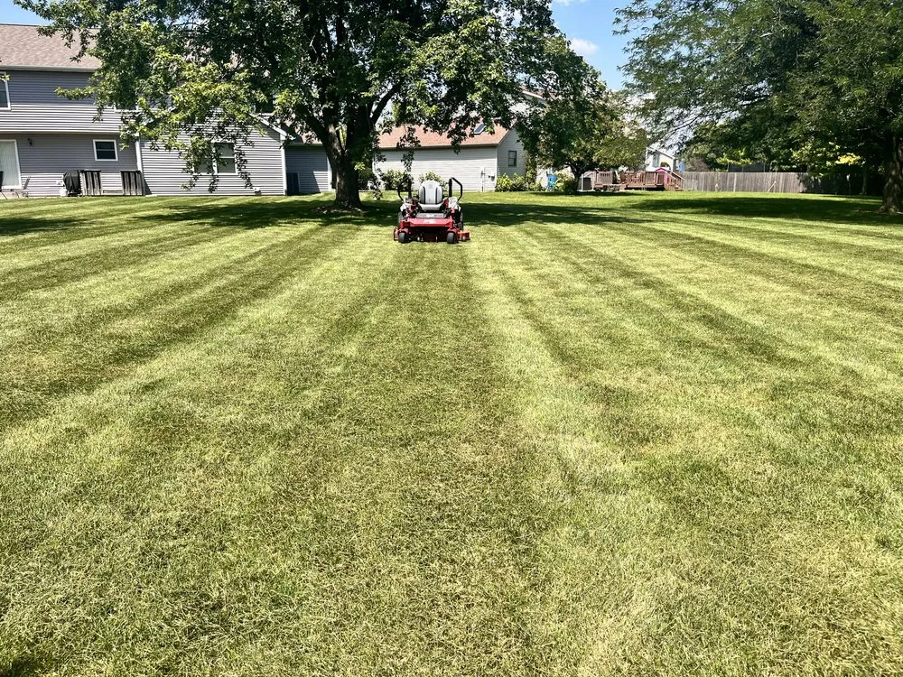 Professional lawn mowing service with custom design in Bloomington, IL by Van Allen Bros Mowing & Landscaping