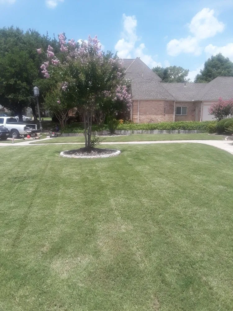 Custom landscape installation with custom design in Wylie, TX by Vanegas landscaping