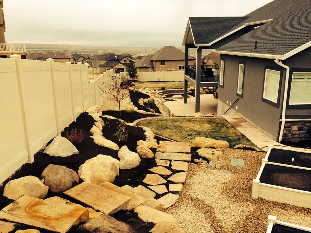 Professional garden landscaping for residential properties in Salt Lake City, UT by Vargas Brothers