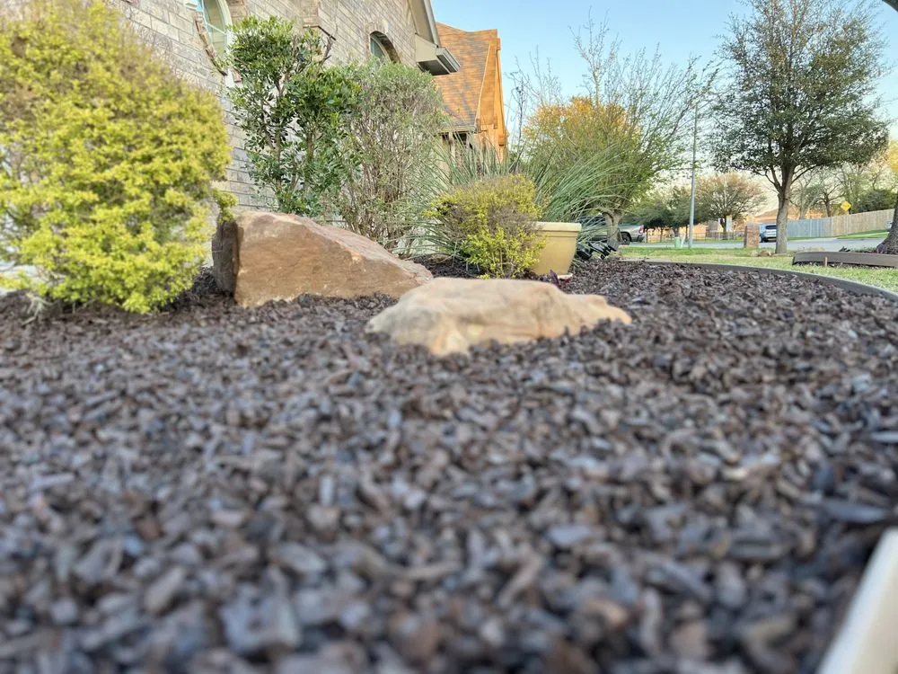 Custom landscape installation in Midlothian, TX by Velazquez Lawn & Landscaping