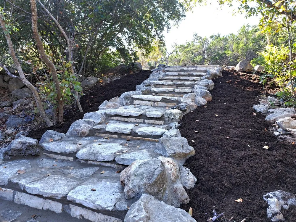 Professional landscaping services with custom design in Austin, TX by Verde Lux Stone & Garden