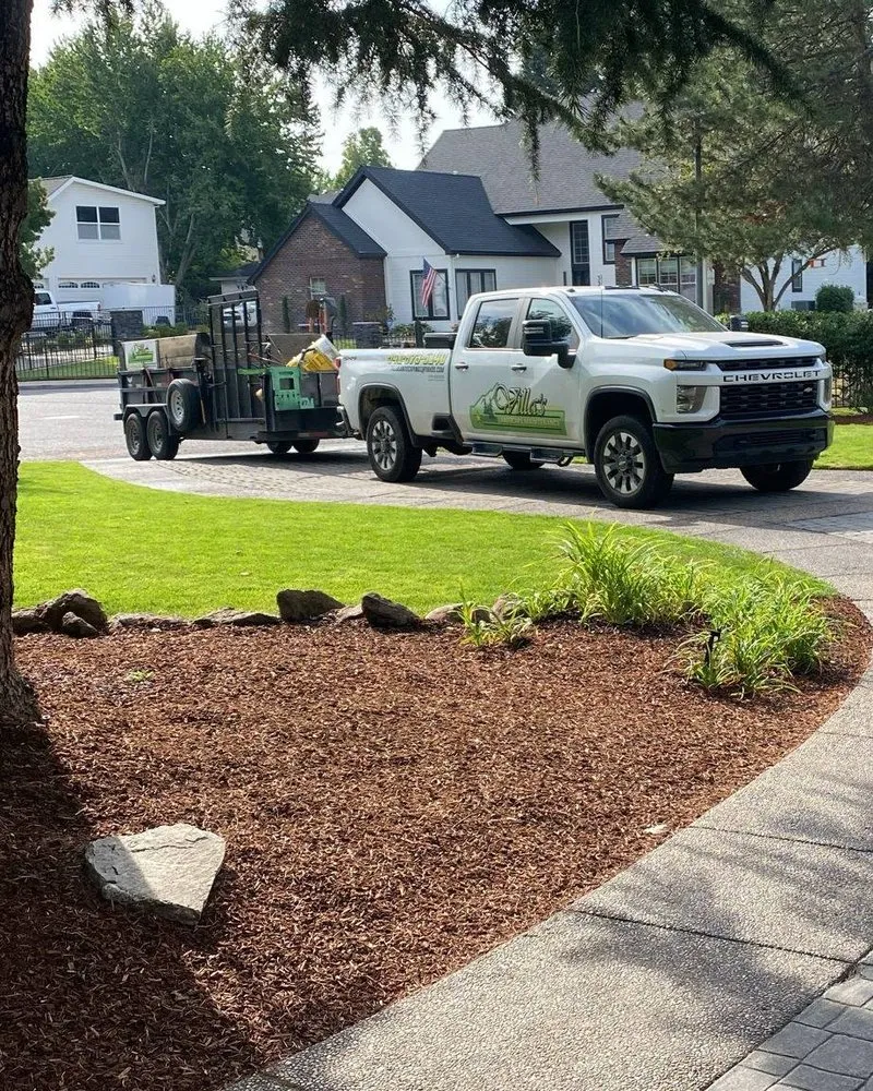 Local lawn mowing service with custom design in Medford, OR by Villa's Landscape Maintenance