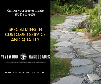 Top-rated lawn mowing service with custom design in Kennewick, WA by Vinewood Hardscapes
