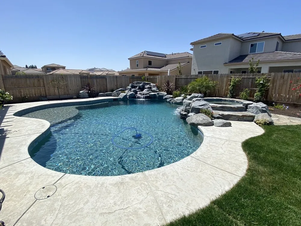 Custom garden landscaping with custom design across Clovis, CA - Vineyard Pools