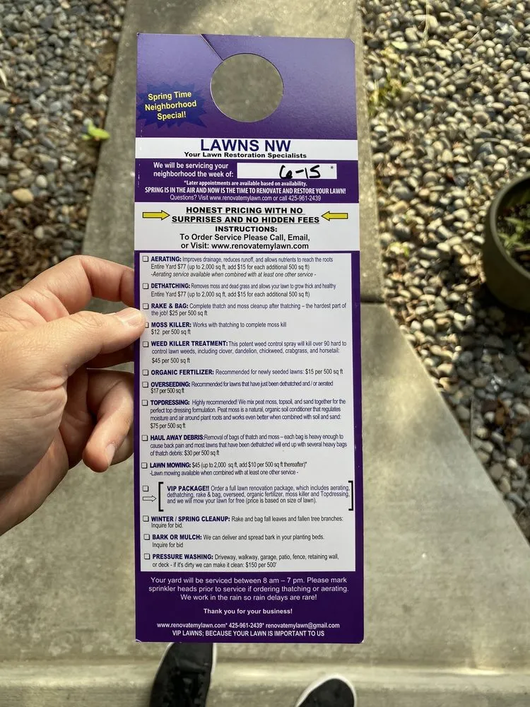 Local lawn mowing service with custom design in Mill Creek, WA by VIP Lawns