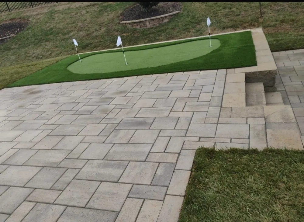 Custom landscape design in Huntersville, NC by VM Landscape and Stone