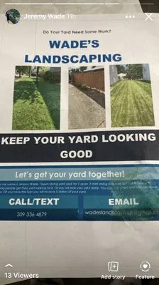 Wade’s landscaping Logo