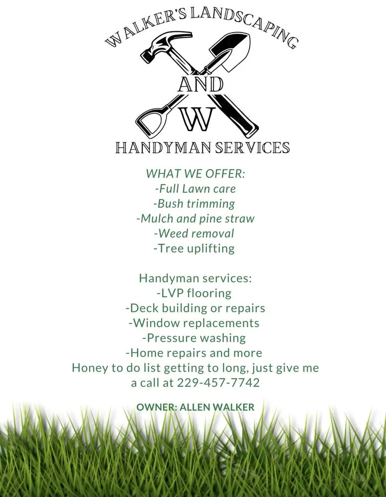 Local yard cleanup service for beautiful yards in Enigma, GA by Walker’s Landscaping and Handyman Services
