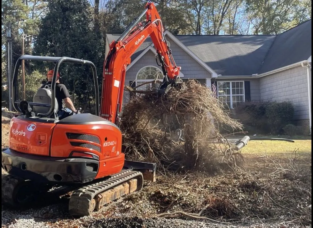 Custom residential landscaping in Easley, SC by Wards Grading and Hauling