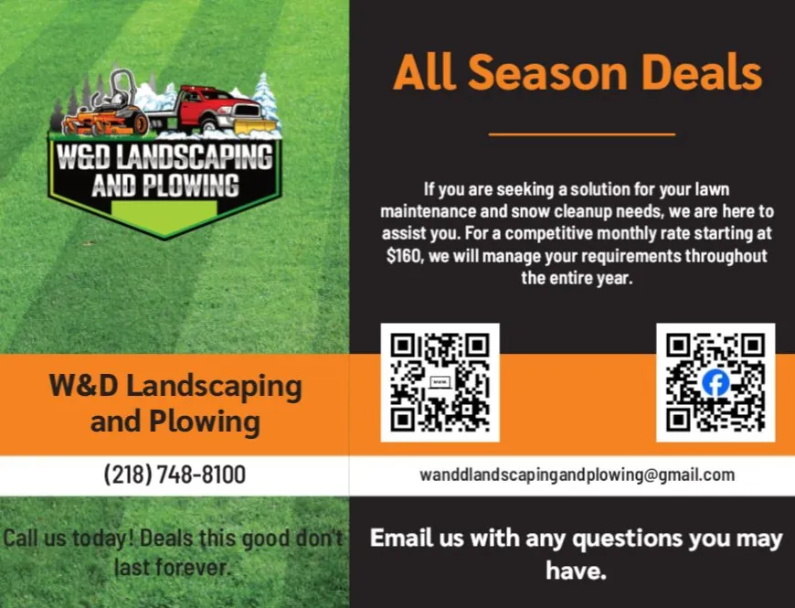 Local outdoor landscaping experts serving Esko, MN - W&D Landscaping and Plowing