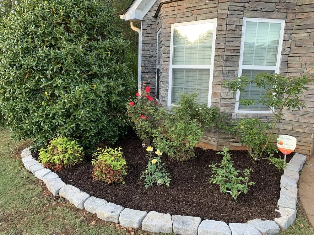 Custom residential landscaping in Covington, GA by We Care About Your Lawn