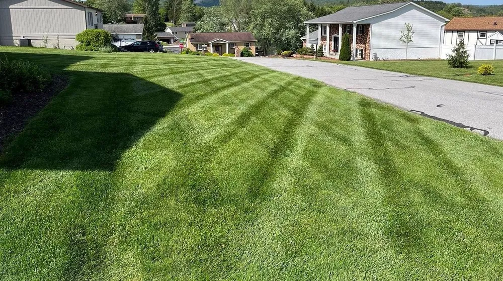 Professional lawn mowing service with custom design in Atlanta, GA by Weybridge Lawn Services