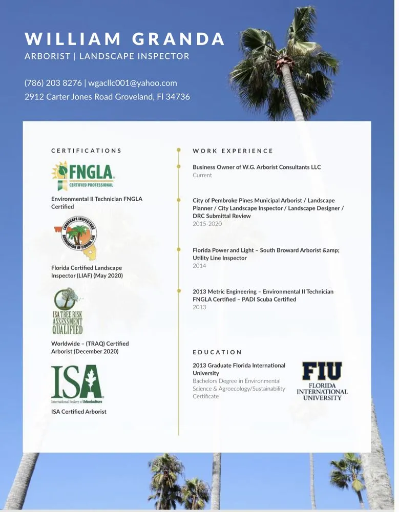 Top-rated garden landscaping in Fort Lauderdale, FL - W.G. Arborist Consultants