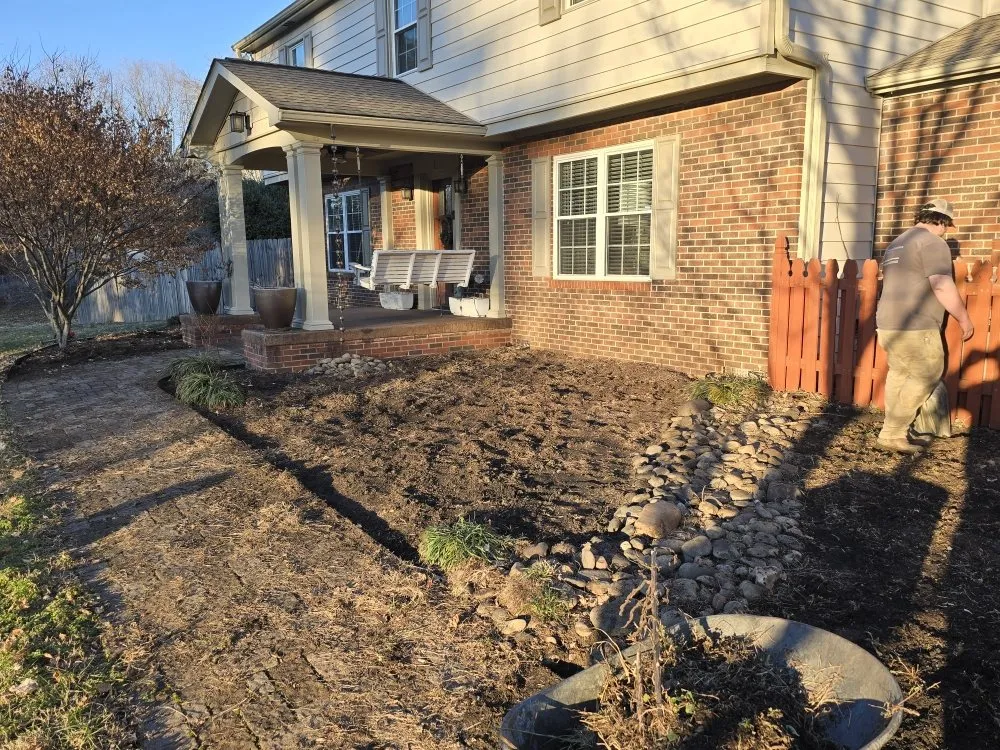 Custom landscape installation in Knoxville, TN by Whaley Property Management