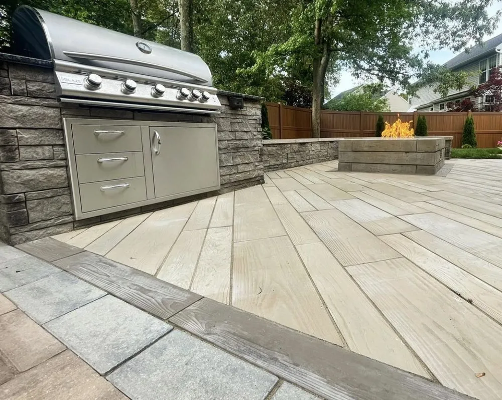 Expert lawn mowing service with custom design in Fort Worth, TX by White Oak Landscaping