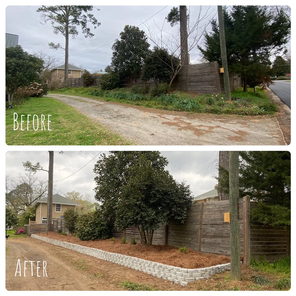 Custom outdoor landscaping with custom design in Montezuma, GA by Whitts Precision Landscaping